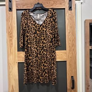 My Beloved Leopard Print Midi Dress